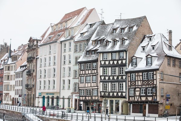 Quais de Strasbourg sous la neige